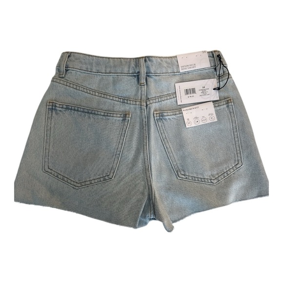 WeWoreWhat Blue High-Waisted Jean Shorts with Frayed Hem - Picture 2 of 4